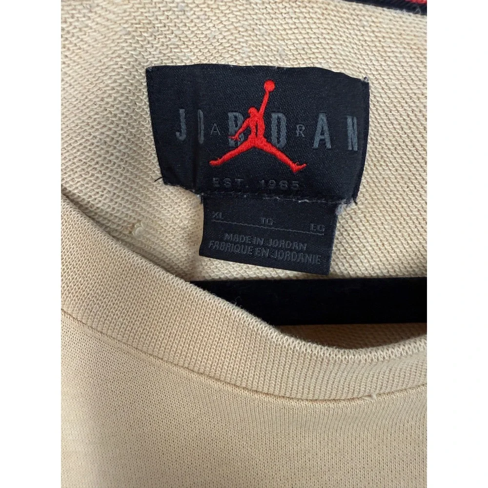 Jordan Flight MVP Men's XL Lightweight Crewneck Sesame Graphic Sweatshirt